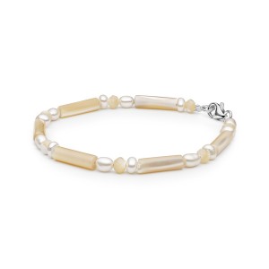 Bratara cu perle naturale și mother of pearl cu argint DiAmanti  252-11B-G (Argint 925‰ 0,4 g.)